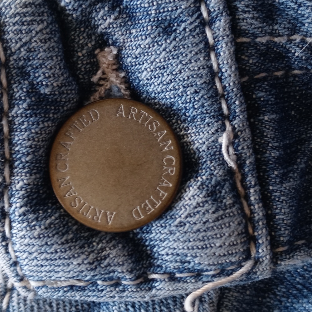 Artisan Crafted Distressed Denim Jeans Size 4 - Picture 6 of 7